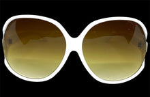 Oversized Vintage Retro Style SUNGLASSES Huge White Frame 7376