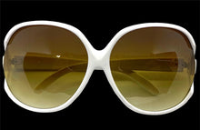 Oversized Vintage Retro Style SUNGLASSES Huge White Frame 7376