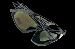 Classic Sporty Wrap Around Style SUNGLASSES Black & Silver Frame 2733