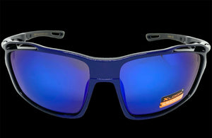 Classic Sporty Wrap Around Style SUNGLASSES Black & Blue Frame 2733