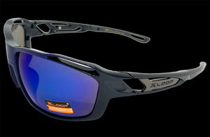 Classic Sporty Wrap Around Style SUNGLASSES Black & Blue Frame 2733