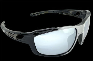 Classic Sporty Wrap Around Style SUNGLASSES Black & Silver Frame 2733