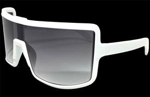 Oversized Exaggerated Modern Retro Style SUNGLASSES Large White Frame 80734