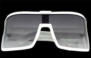 Oversized Exaggerated Modern Retro Style SUNGLASSES Large White Frame 80734