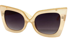 Oversized Exaggerated Vintage Retro Cat Eye Style SUNGLASSES Huge Cream Frame 89142