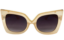 Oversized Exaggerated Vintage Retro Cat Eye Style SUNGLASSES Huge Cream Frame 89142