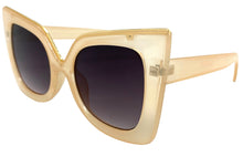 Oversized Exaggerated Vintage Retro Cat Eye Style SUNGLASSES Huge Cream Frame 89142