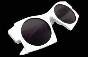 Oversized Exaggerated Modern Retro Style SUNGLASSES Large Funky White Frame 1247