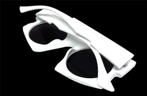 Oversized Exaggerated Modern Retro Style SUNGLASSES Large Funky White Frame 1247