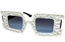 Oversized Exaggerated Vintage Retro Style SUNGLASSES Large Square White Frame 1318