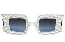 Oversized Exaggerated Vintage Retro Style SUNGLASSES Large Square White Frame 1318