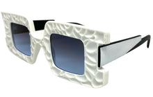 Oversized Exaggerated Vintage Retro Style SUNGLASSES Large Square White Frame 1318