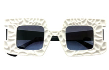 Oversized Exaggerated Vintage Retro Style SUNGLASSES Large Square White Frame 1318