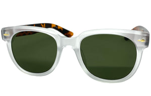 Classic Vintage Retro Style SUNGLASSES Thick Frosted Frame Green Lens 80285