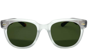 Classic Vintage Retro Style SUNGLASSES Thick Frosted Frame Green Lens 80285