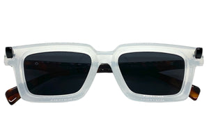 Classic Elegant Vintage Retro Style SUNGLASSES Square Clear White Frame P0260