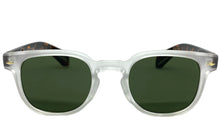 Classic Vintage Retro Style SUNGLASSES Frosted Frame Green Lens 80284