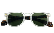 Classic Vintage Retro Style SUNGLASSES Frosted Frame Green Lens 80284