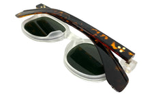 Classic Vintage Retro Style SUNGLASSES Frosted Frame Green Lens 80284