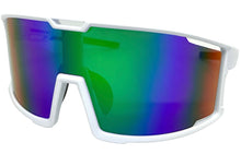 Oversized Retro Sporty Wrap Around Style SUNGLASSES Large White Frame 5230