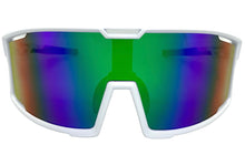 Oversized Retro Sporty Wrap Around Style SUNGLASSES Large White Frame 5230