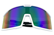 Oversized Retro Sporty Wrap Around Style SUNGLASSES Large White Frame 5230