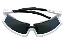 Oversized Retro Sporty Wrap Around Style SUNGLASSES Large White Frame 5230