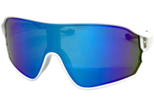 Oversized Retro Sporty Wrap Around Style SUNGLASSES White Frame 5252