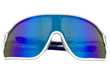 Oversized Retro Sporty Wrap Around Style SUNGLASSES White Frame 5252