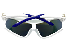 Oversized Retro Sporty Wrap Around Style SUNGLASSES White Frame 5252