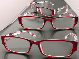 Classy Contemporary Modern Style Clear Lens EYEGLASSES Red Fashion Frame 8079