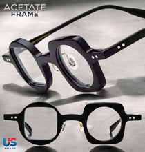 Artsy Contemporary Modern Style Clear Lens Optical GLASSES Black Acetate  Frame 19189