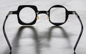 Artsy Contemporary Modern Style Clear Lens Optical GLASSES Black Acetate  Frame 19189