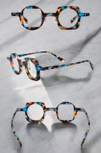 Artsy Contemporary Modern Style Clear Lens Optical GLASSES Tortoise Acetate Frame 19189