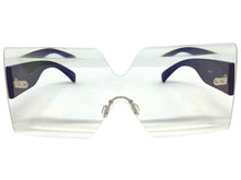 Oversized Exaggerated Modern Retro Shield Style SUNGLASSES Large Flat Clear Lens 4663