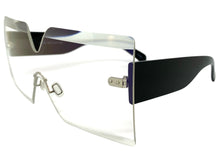 Oversized Exaggerated Modern Retro Shield Style SUNGLASSES Large Flat Clear Lens 4663