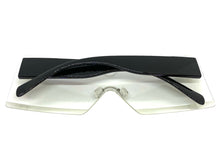 Oversized Exaggerated Modern Retro Shield Style SUNGLASSES Large Flat Clear Lens 4663
