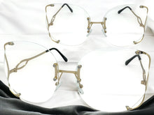 Oversized Exaggerated Vintage Retro Style Clear Lens EYEGLASSES Rimless Gold Frame 4176