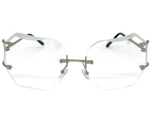 Oversized Exaggerated Vintage Retro Style Clear Lens EYEGLASSES Rimless Silver Frame 4276