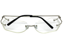 Oversized Exaggerated Vintage Retro Style Clear Lens EYEGLASSES Rimless Silver Frame 4276