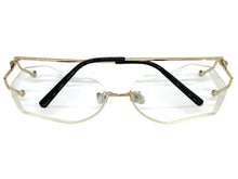 Oversized Exaggerated Vintage Retro Style Clear Lens EYEGLASSES Rimless Gold Frame 4276