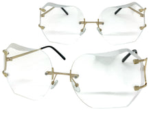 Oversized Exaggerated Vintage Retro Style Clear Lens EYEGLASSES Rimless Gold Frame 4276