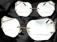 Oversized Exaggerated Vintage Retro Style Clear Lens EYEGLASSES Rimless Gold Frame 4276