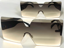 Oversized Exaggerated Modern Retro Shield Style SUNGLASSES Large Flat Smoke Lens 4663