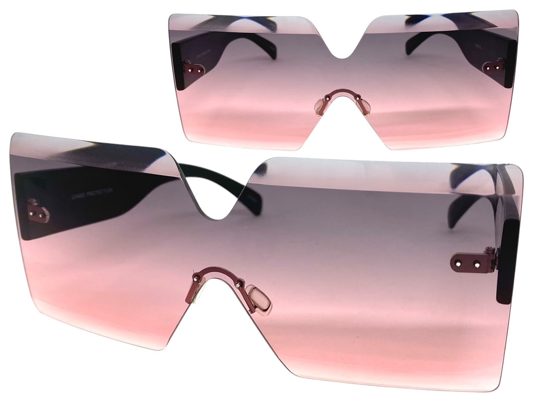 Oversized Exaggerated Modern Retro Shield Style SUNGLASSES Large Flat Lens 4663