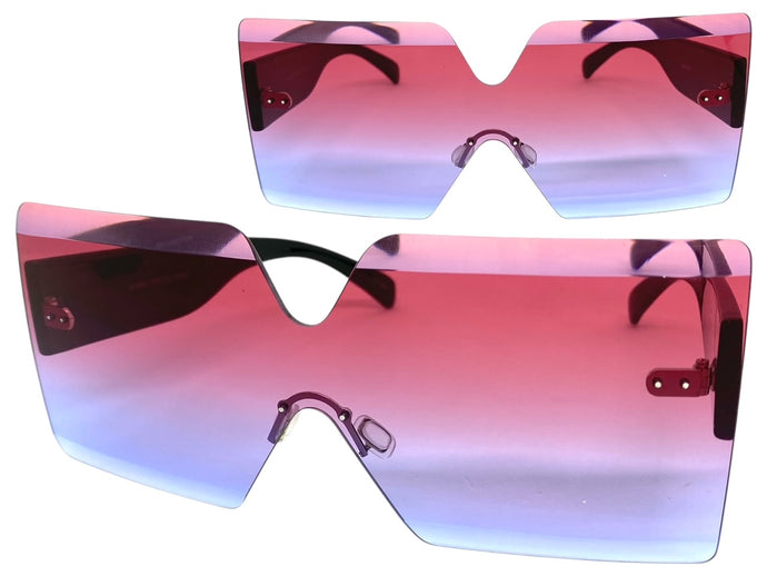 Oversized Exaggerated Modern Retro Shield Style SUNGLASSES Large Flat Lens 4663