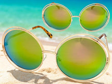 Oversized Exaggerated Vintage Retro Style SUNGLASSES Large Round Gold Frame 3590