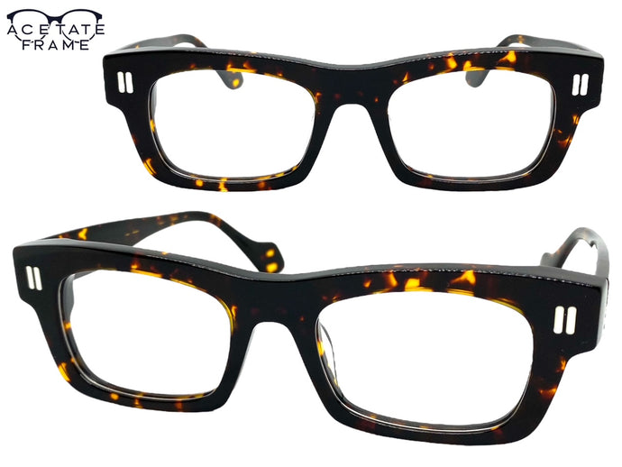 Classic Vintage Retro Style Clear Lens Optical EYEGLASSES Tortoise Acetate Frame 2037