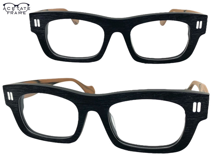 Classic Vintage Retro Style Clear Lens Optical EYEGLASSES Matte Black Acetate Frame 2037