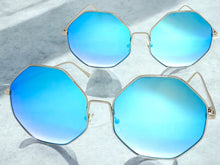 Oversized Exaggerated Vintage Retro Style SUNGLASSES Large Octagon Silver Frame 4150